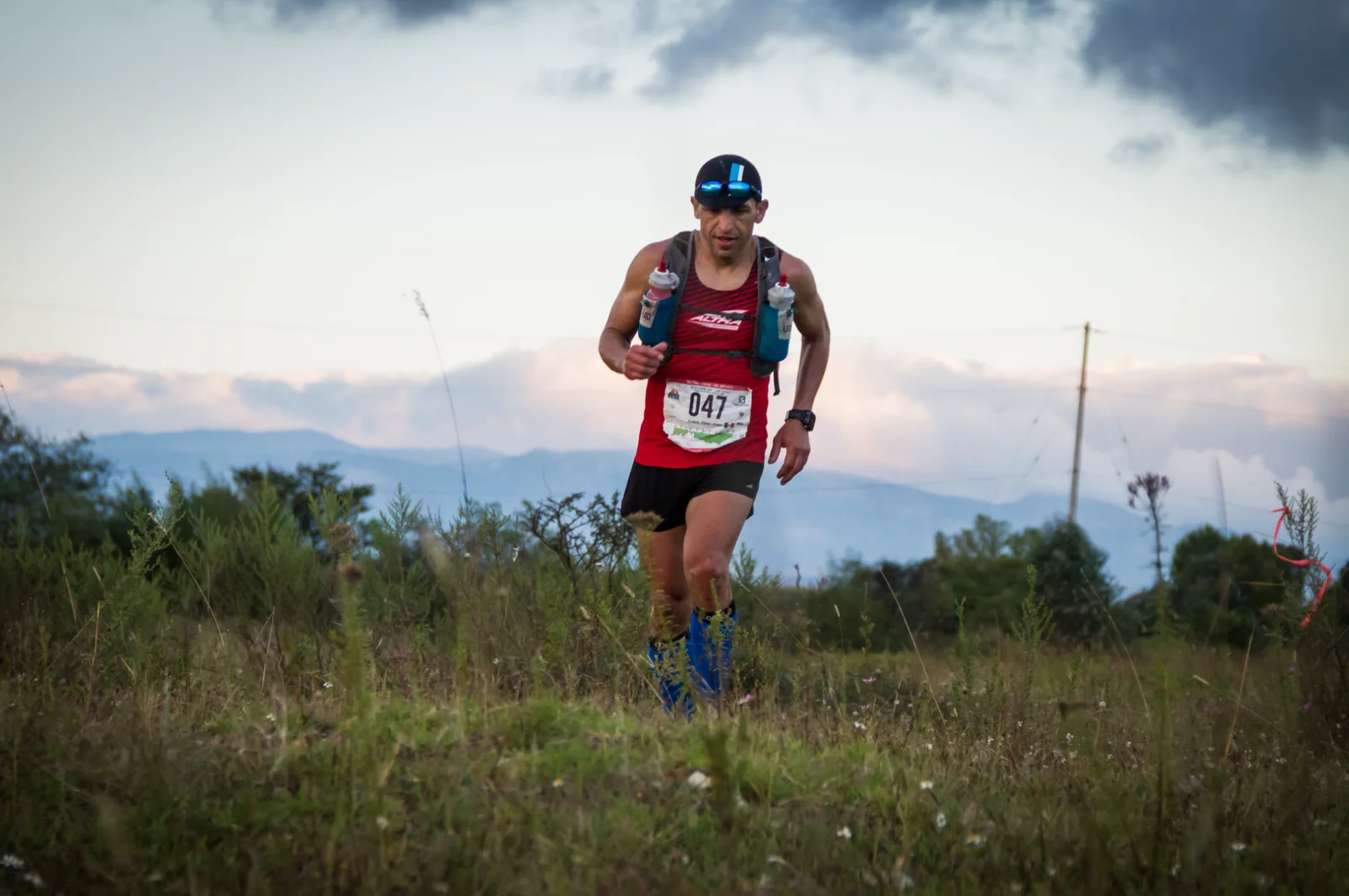 Víctor Hugo Moreno Contreras durante una carrera de montaña
